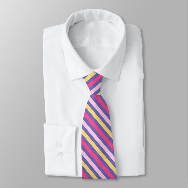 Multi-colour Stripe Pattern Tie  (Tied)