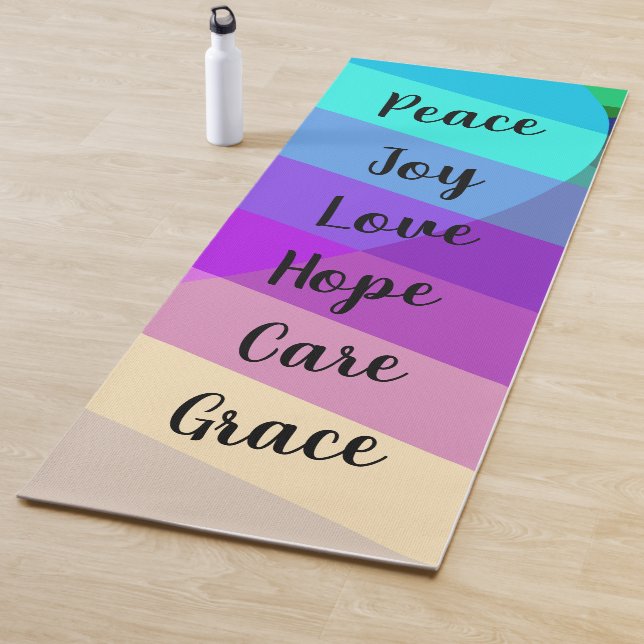 Multi Colour Stripe With Optional Text Yoga Mat (In Situ)