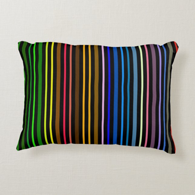 Multi Colour Striped Decorative Cushion (Back)