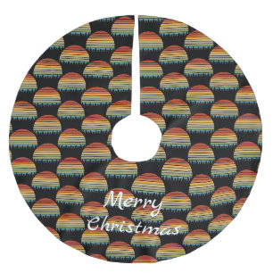 Multi-colour striped sun with trees Thunder_Cove Brushed Polyester Tree Skirt