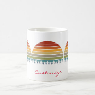 Multi-colour striped sun with trees Thunder_Cove Coffee Mug
