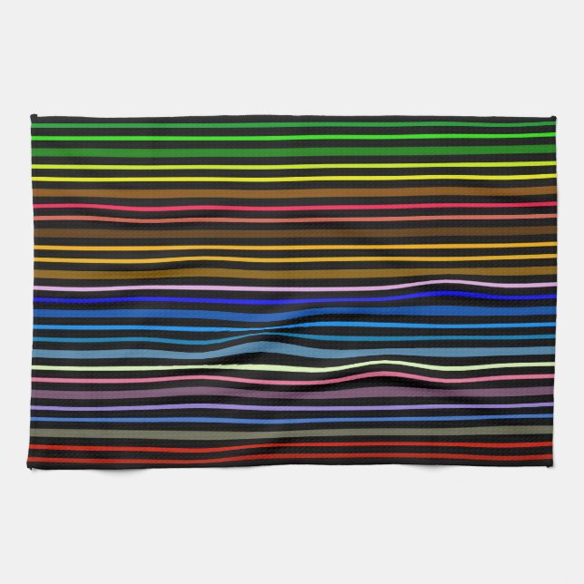 Multi Colour Striped Tea Towel (Horizontal)