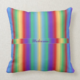 Multi Colour Stripes with Ribbon Cushion