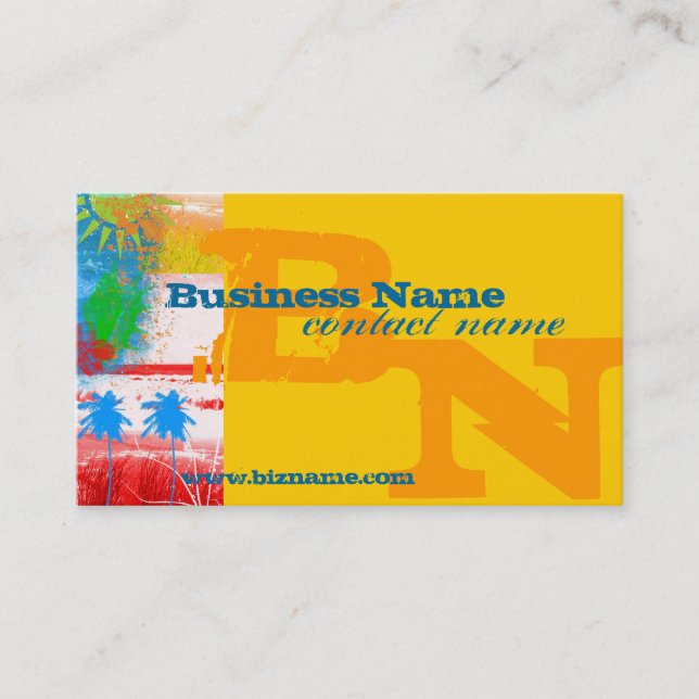 Multi Colour Surfing Business Card (Front)