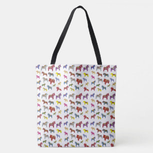 Multi-colour Swedish Dala Horses Tote Bag