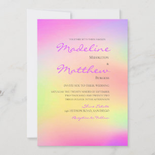 Multi Colour Tie Dye Modern Wedding Invitation