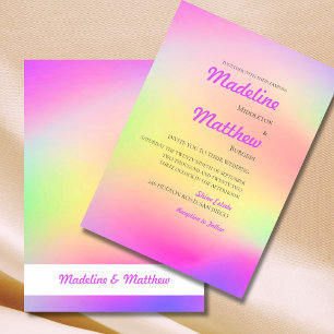 Multi Colour Tie Dye Modern Wedding Invitation