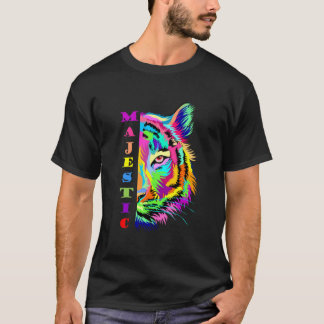 Multi colour tiger design T-Shirt