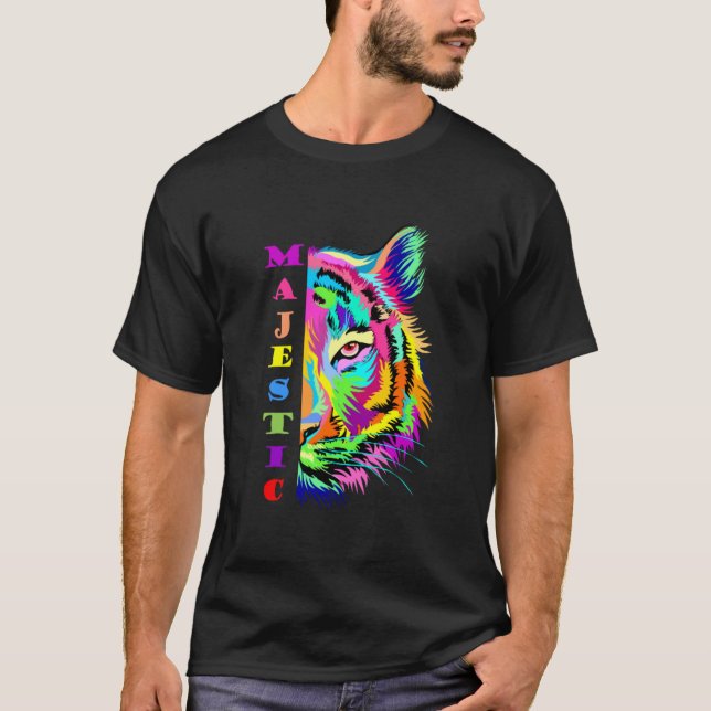 Multi colour tiger design T-Shirt (Front)