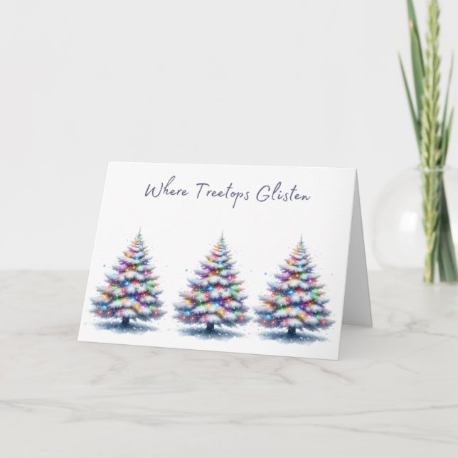 Multi Colour tree Christmas Card (Front)