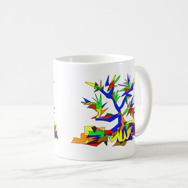 multi-colour tree coffee mug (Front Right)