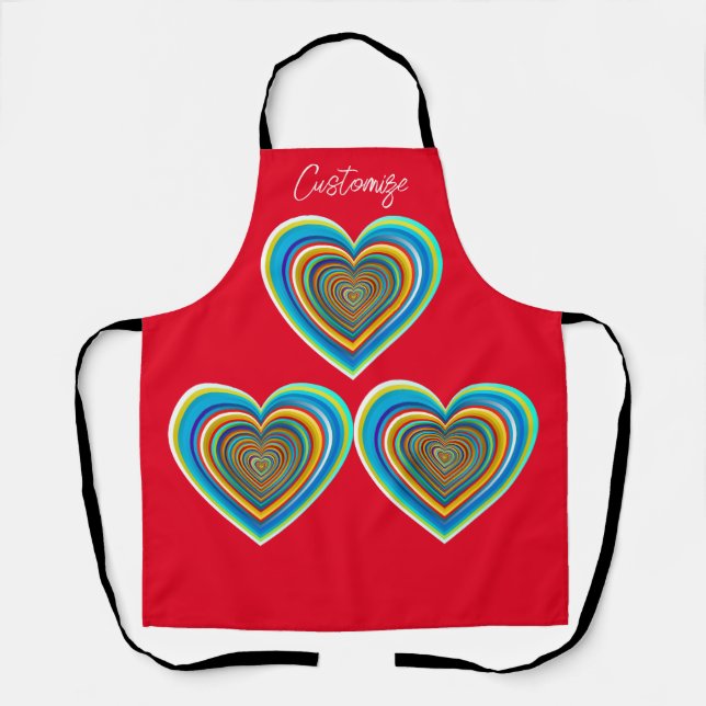 Multi-colour Valentine Heart Thunder_Cove Apron (Front)