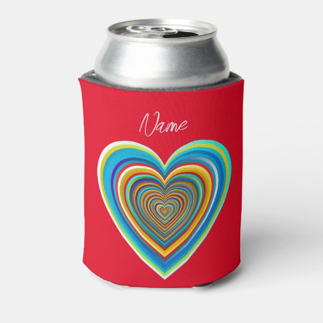 Multi-colour Valentine Heart Thunder_Cove Can Cooler (Can Back)