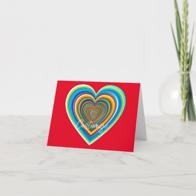 Multi-colour Valentine Heart Thunder_Cove Card (Front)