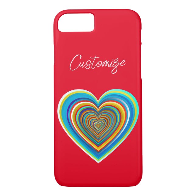 Multi-colour Valentine Heart Thunder_Cove  Case-Mate iPhone Case (Back)