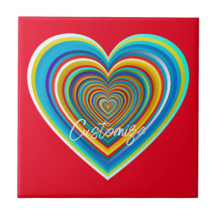 Multi-colour Valentine Heart Thunder_Cove Ceramic Tile