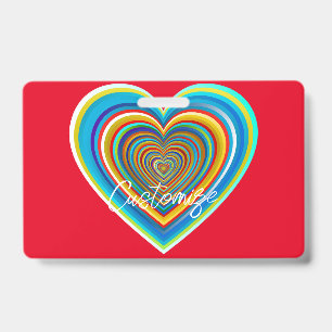 Multi-colour Valentine Heart Thunder_Cove ID Badge