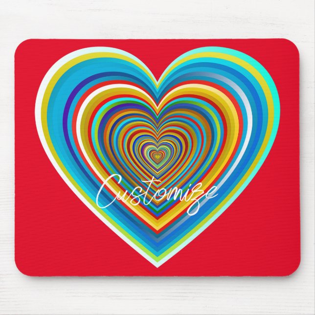 Multi-colour Valentine Heart Thunder_Cove Mouse Pad (Front)
