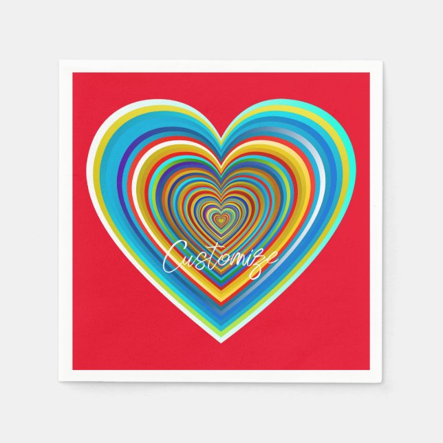 Multi-colour Valentine Heart Thunder_Cove Napkin (Front)