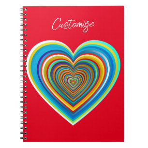 Multi-colour Valentine Heart Thunder_Cove Notebook