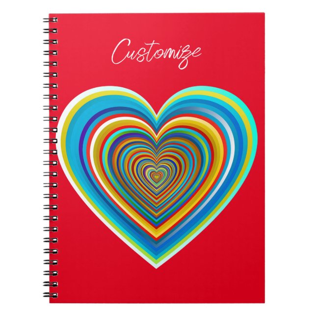 Multi-colour Valentine Heart Thunder_Cove Notebook (Front)