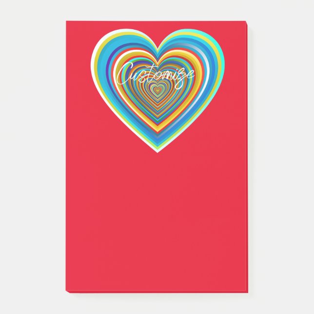 Multi-colour Valentine Heart Thunder_Cove Post-it Notes (Front)
