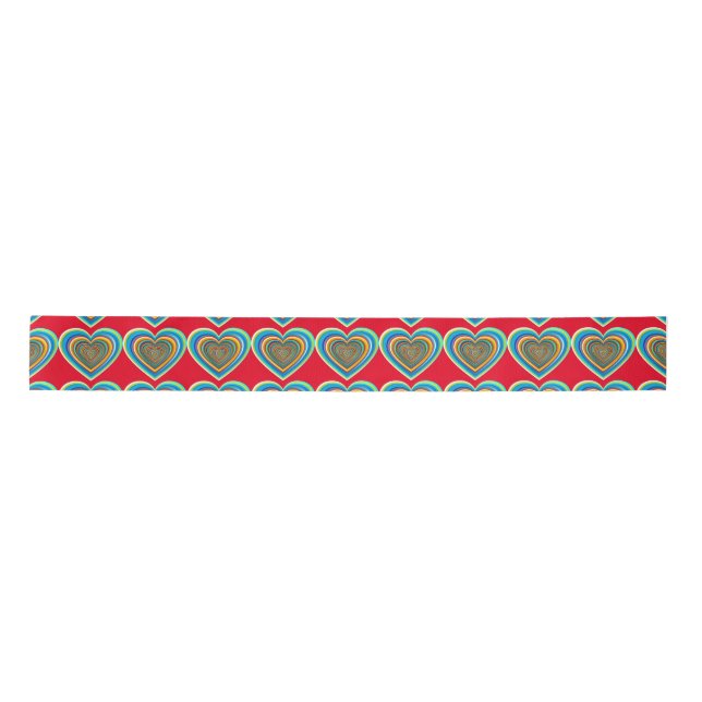 Multi-colour Valentine Heart Thunder_Cove Satin Ribbon (Front)