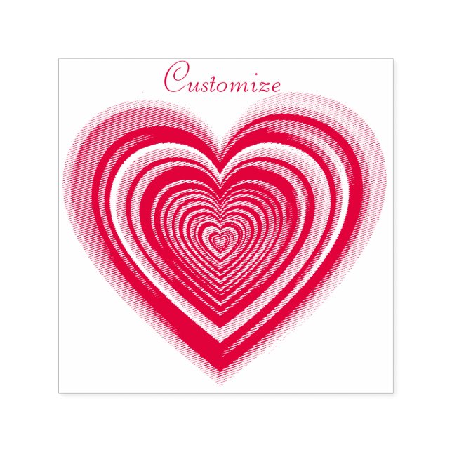 Multi-colour Valentine Heart Thunder_Cove  Self-inking Stamp (Design)