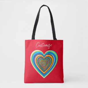 Multi-colour Valentine Heart Thunder_Cove Tote Bag
