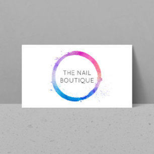Multi-Colour Watercolor Painted Circle Logo Business Card