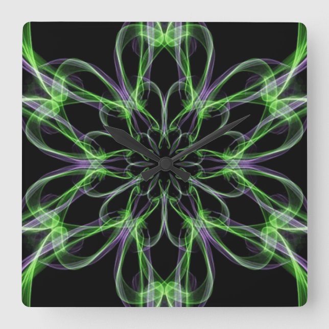 Multi Coloured Abstact Art Square Wall Clock (Front)