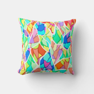 Multi-coloured abstract cushion