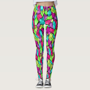 Multi-coloured abstract leggings