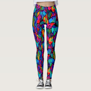 Multi-coloured abstract leggings