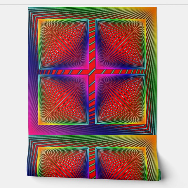  Multi-Coloured Abstract Peel and Stick Wallper Wallpaper (Unrolling)