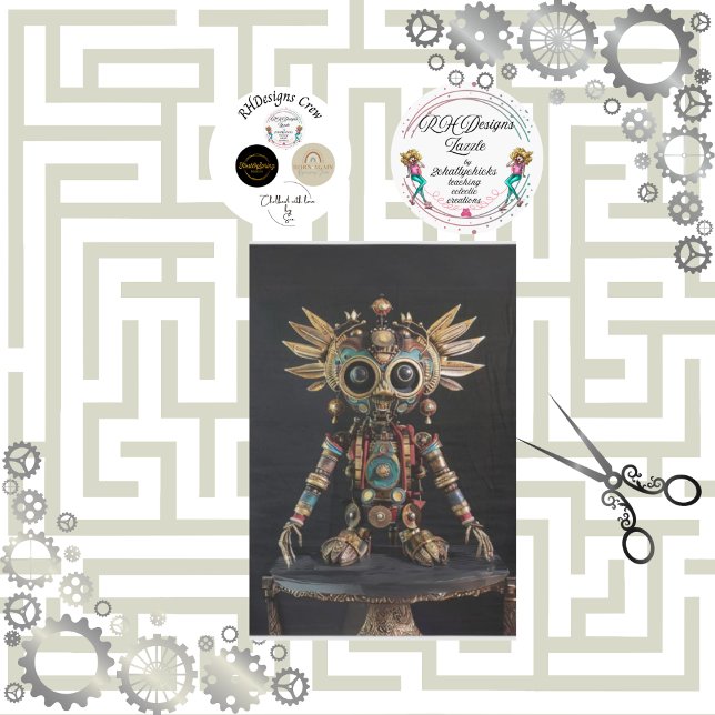 Multi coloured African robot decoupage Tissue Paper (Creator Uploaded)