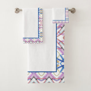 Multi Coloured and Modern Bath Towel Set
