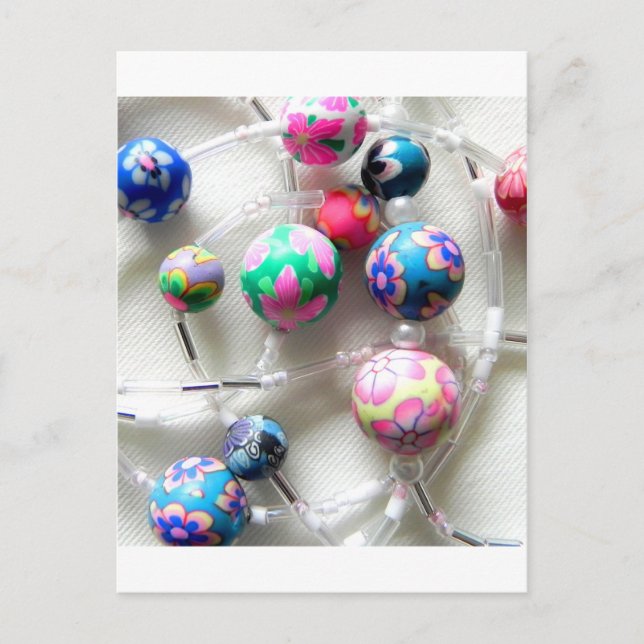 multi coloured beaded necklace postcard (Front)
