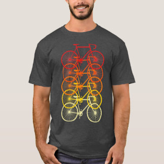 Multi Coloured Bicycle Art  T-Shirt