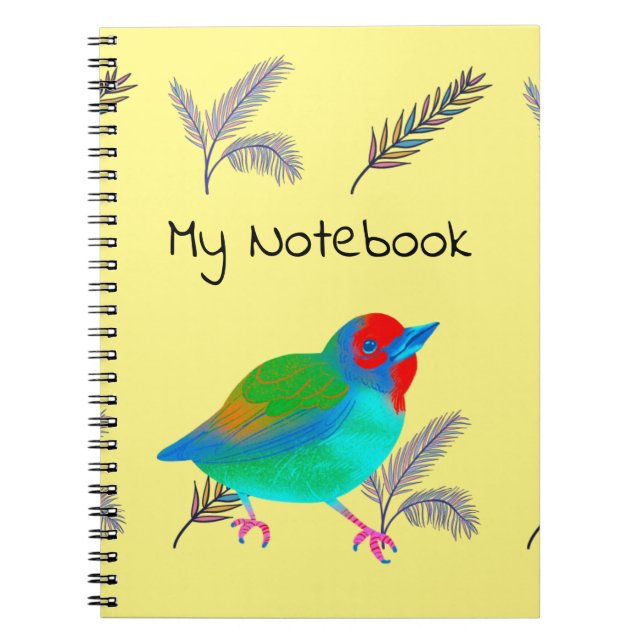 Multi-coloured bird Notebook (Front)