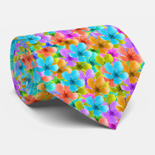 Multi Coloured Blossoms, Neck Tie