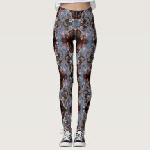 Multi-coloured Boho Fractal Art Pattern Leggings