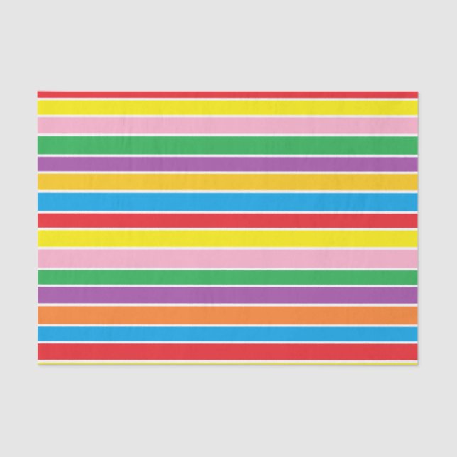 Multi-coloured Bold Stripey Tissue Paper (Front)