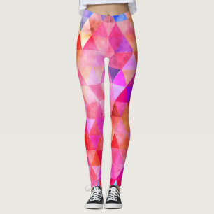 Multi coloured bright pink patterned leggings