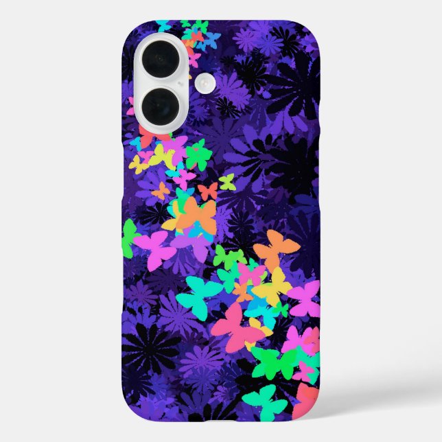Multi-coloured Butterflies on Blue Case-Mate iPhone Case (Back)