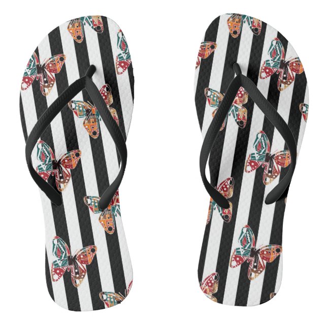 Multi-coloured butterfly thongs (Footbed)