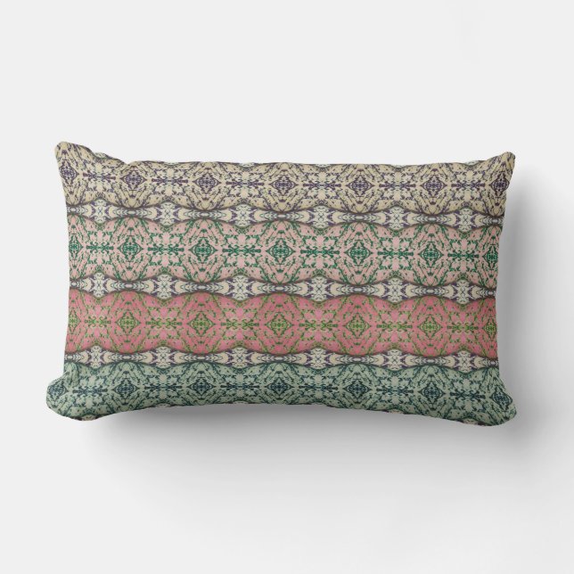 Multi-coloured Caladium Throw Pillow (Front)