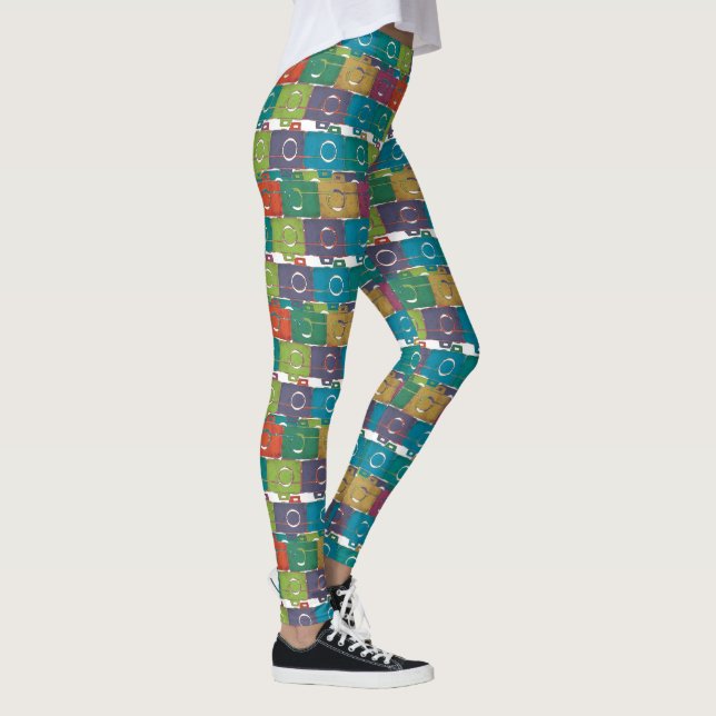 Multi-Coloured Cameras Leggings (Right)