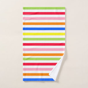 Multi Coloured Candy Stripes Hand Towel