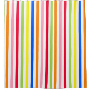Multi Coloured Candy Stripes Shower Curtain
